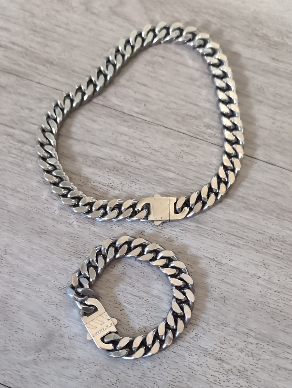 Statement Collective - Stainless Steel Cuban Necklace & Bracelet Set